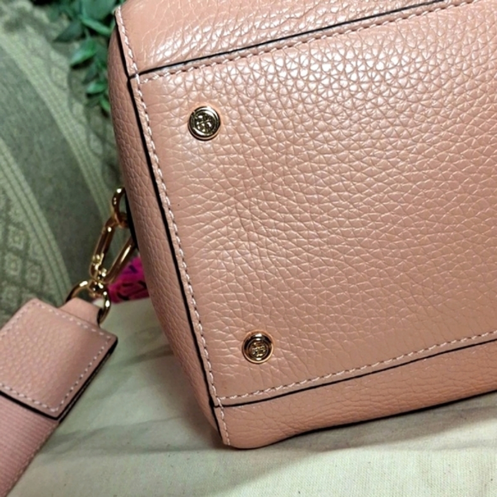 Tory Burch Dusty Rose Leather Satchel with Tassel - Picture 9 of 15